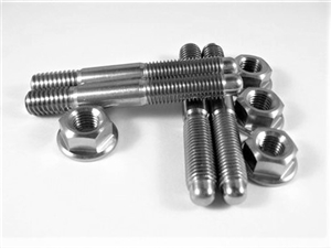Carb Stud Kit, 5/16" x 2.25" Studs with Hex Flange Nuts