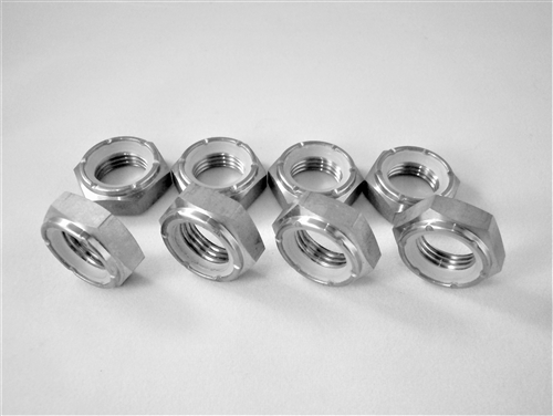 1/2"-20 Hex Nylon Insert Lock Nut, Half Height, 11/16" Wrenching  (8 Pack)