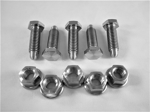 Wheel Stud Kit w/Hex Flange Nuts (5 - 1" Hex Head Studs)