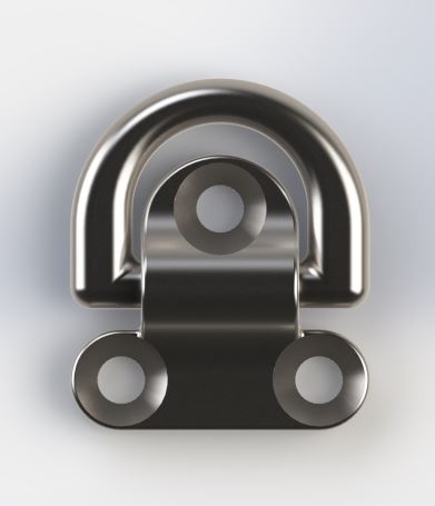 8mm Titanium 3 Bolt Folding Pad Eye - Matte Finish