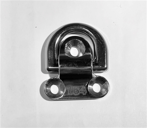 6mm Titanium 3 Bolt Folding Pad Eye - Polished Finish