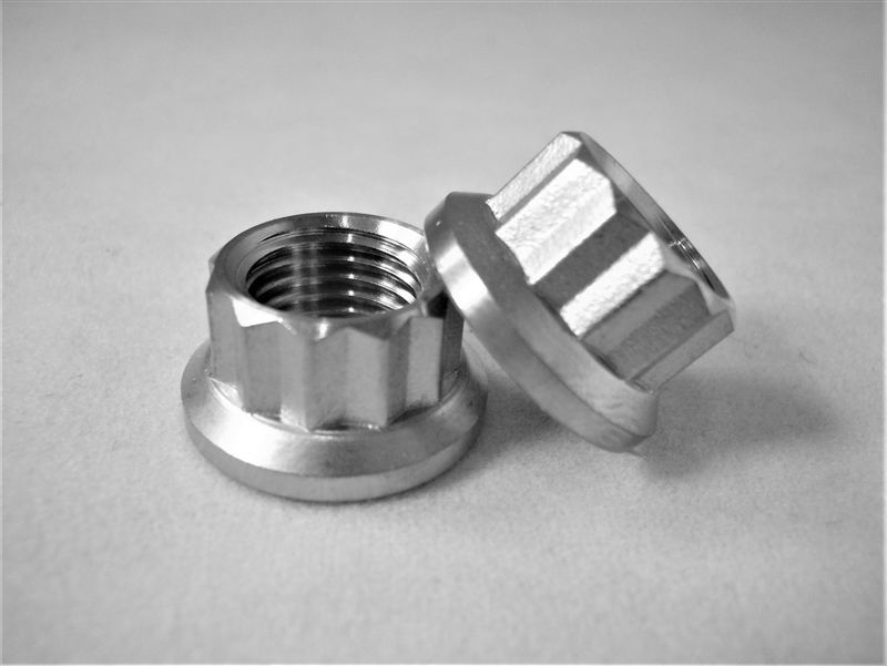 10 3/8-24 AIRCRAFT EXHAUST 12 POINT LOCKING NUT SILVER PLATED STAINLESS STEEL