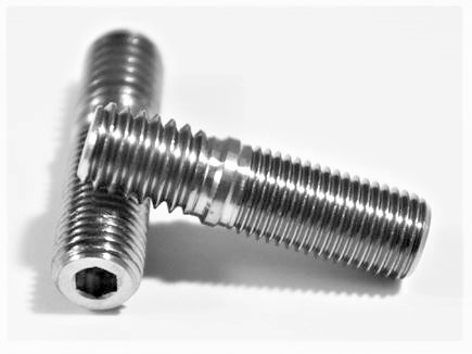 Header Stud w/Broach, 3/8" -16-24 x 1.4"