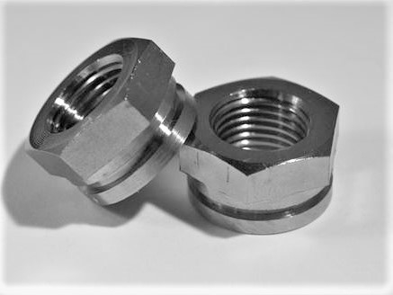 1/2"-20 Hex Nut With Snap Ring Groove