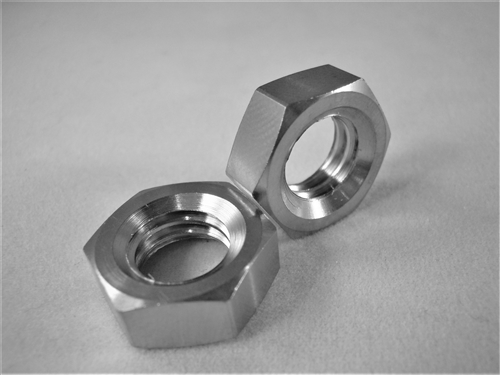 3/8"-16 UNC Course Thread Ti Hex Jam Nut