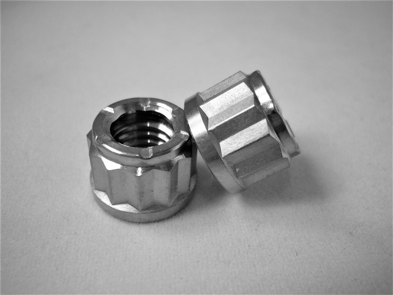 M8 Titanium Flange Lock Nut Nylon Insert 8mm x 1.25 Gr 5 Hex *sold as each nut 