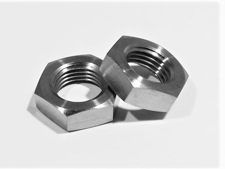 1/2"-20 UNF Ti Hex Jam Nut, Left Hand Thread