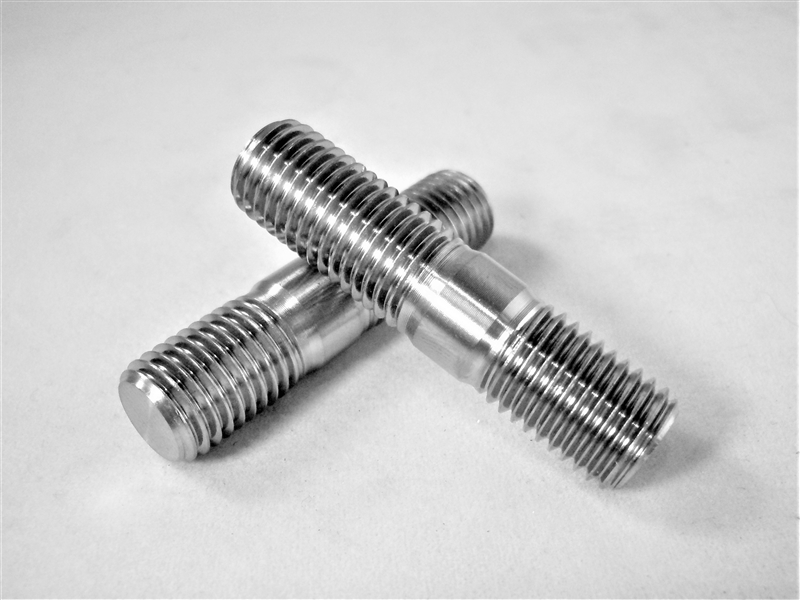 5pcs. 1-7/8" LONG 3/8"-24 x 1" TO M10 x 1.50 x 15MM STEEL DOUBLE END STUDS 
