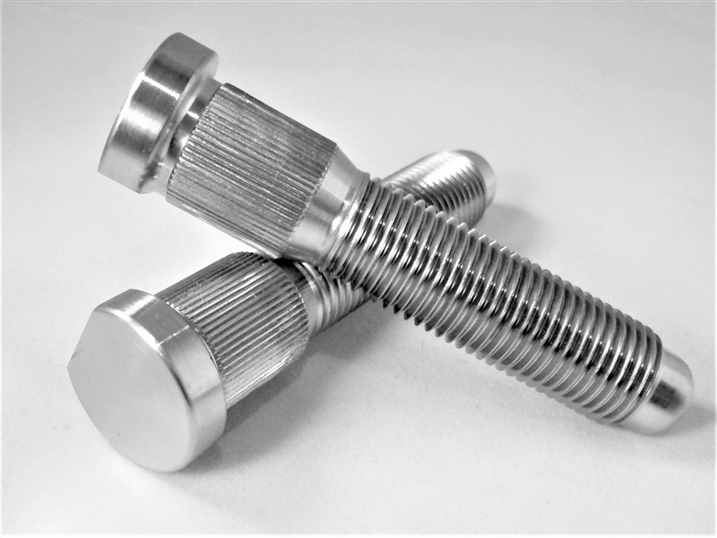 M12*1.25 41 Serrated Wheel Stud 10mm Knurl 41mm Length with Hexagon Nuts with Flange 12 in Pack 