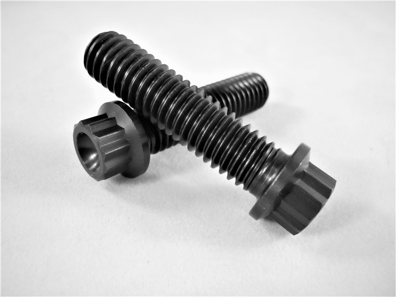 12 3/8-16x1 Coarse 12-Point Flange Screws Extra Strong Alloy Steel Black 